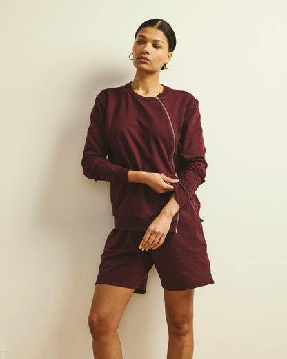 Meridien Zip Sweatshirt - Black Cherry | Universal Standard
