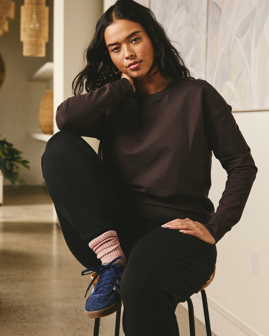 Lauren Classic Sweatshirt - Deep Brown | Universal Standard