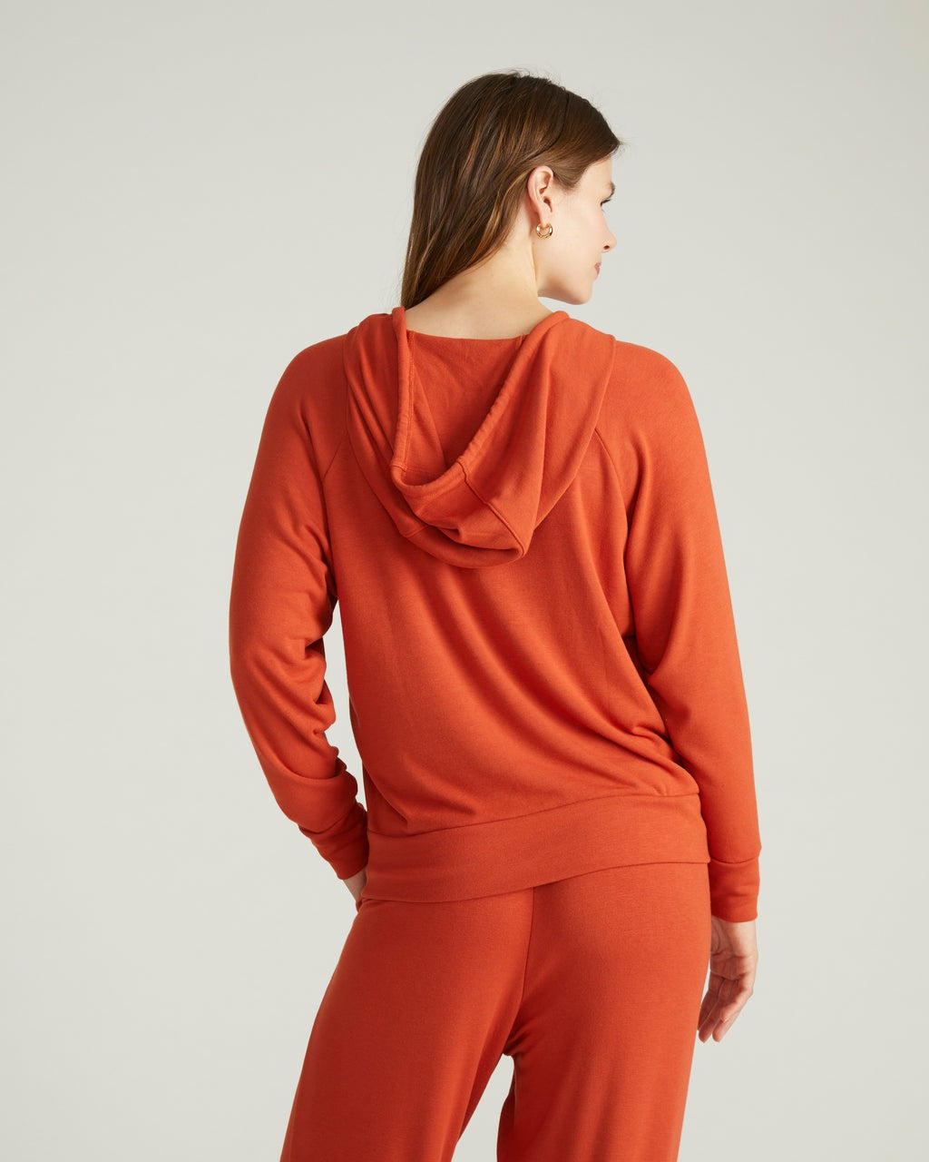 TravelKnit V Neck Hoodie - Warm Russet | Universal Standard