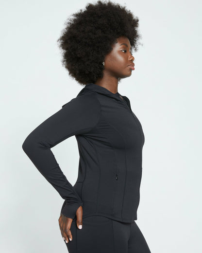 Next-to-Naked Hooded Zip Jacket - Black | Universal Standard