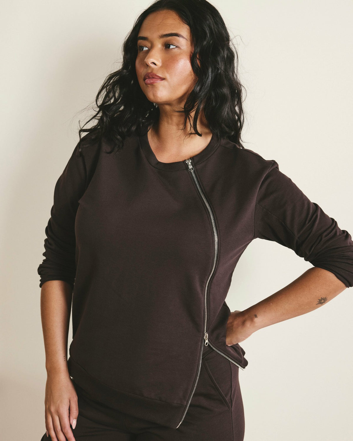 Meridien Zip Sweatshirt - Deep Brown | Universal Standard