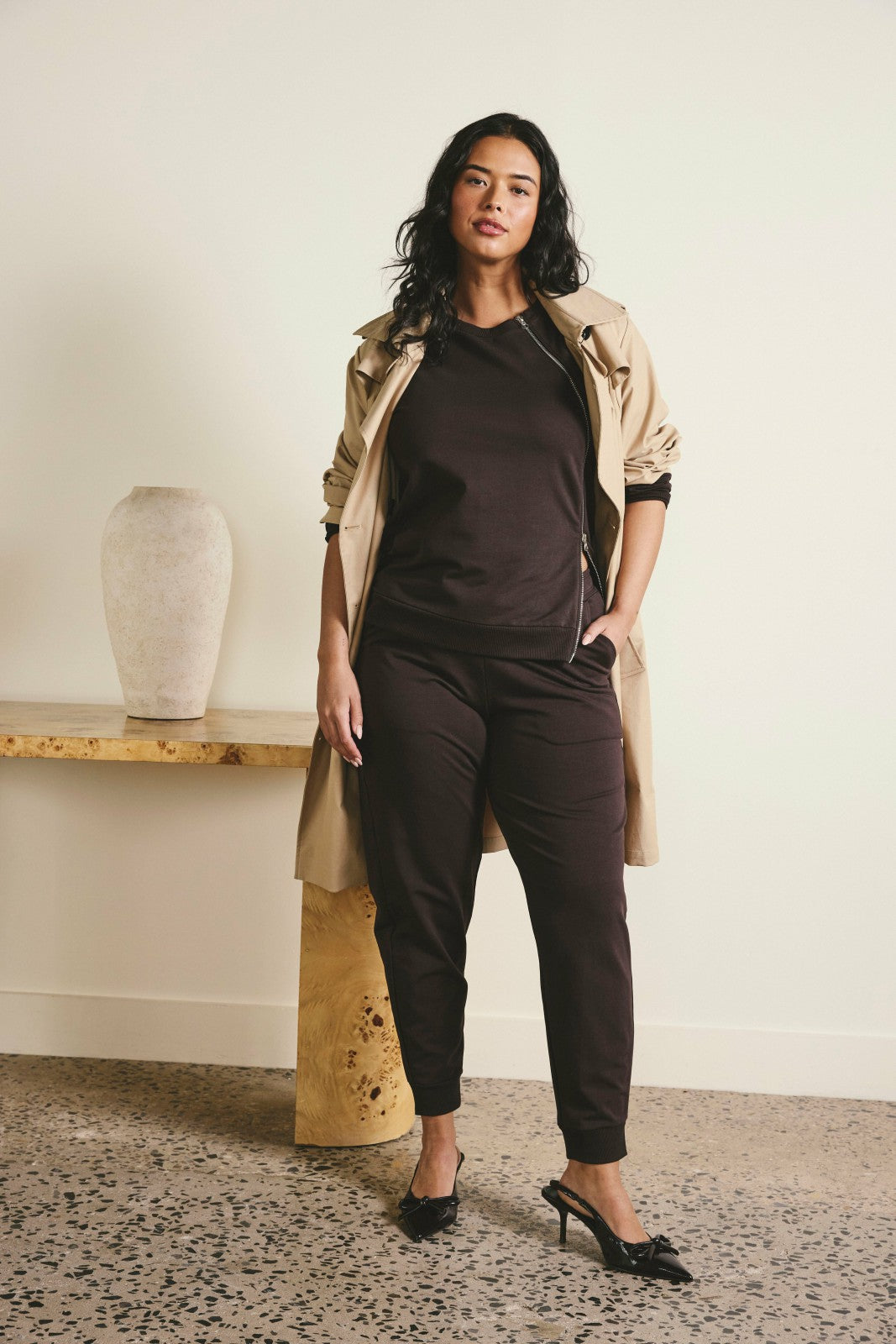 Meridien Zip Sweatshirt - Deep Brown | Universal Standard