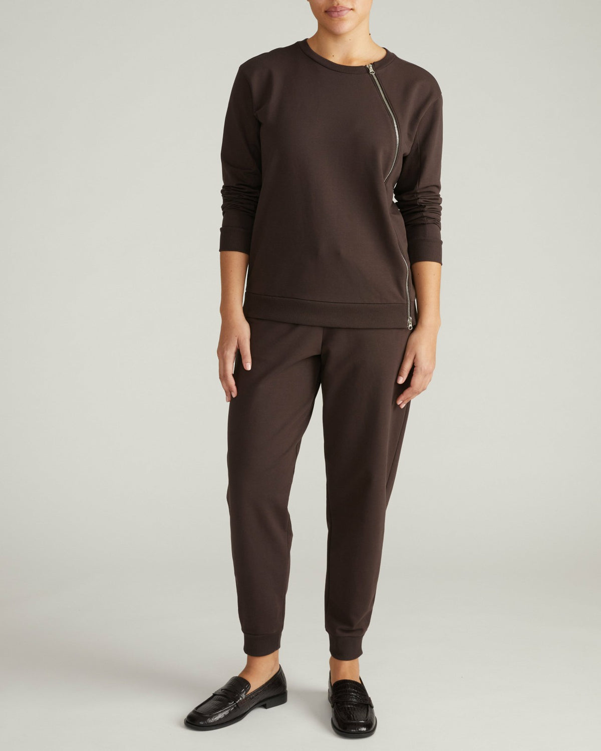 Meridien Zip Sweatshirt - Deep Brown | Universal Standard
