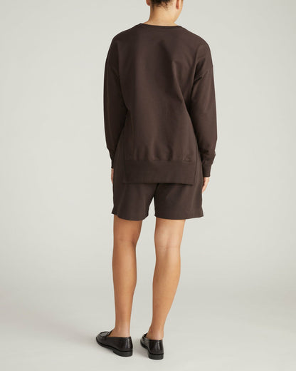 Fiona Side Slit Sweatshirt - Deep Brown | Universal Standard