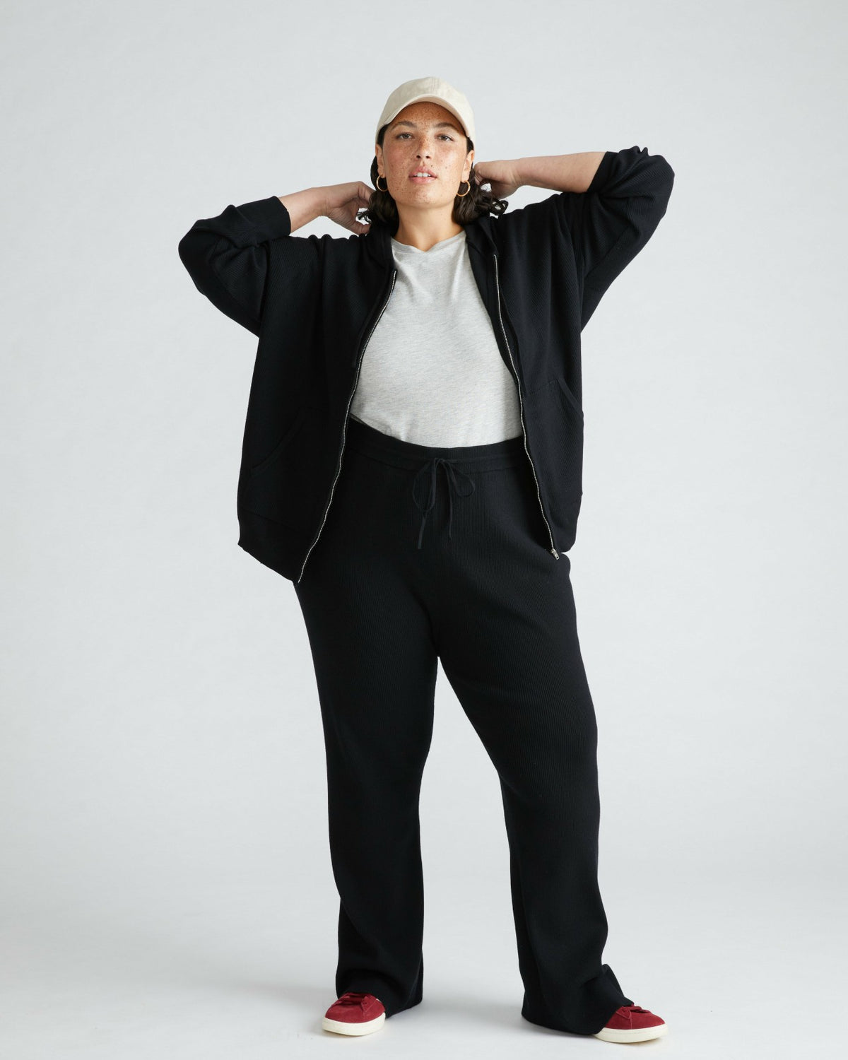 Knitted Mila Zip Hoodie - Black | Universal Standard