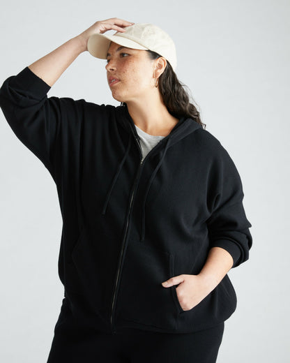 Knitted Mila Zip Hoodie - Black | Universal Standard