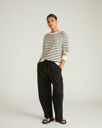Lauren Classic Sweatshirt - Ecru/Black Stripe | Universal Standard