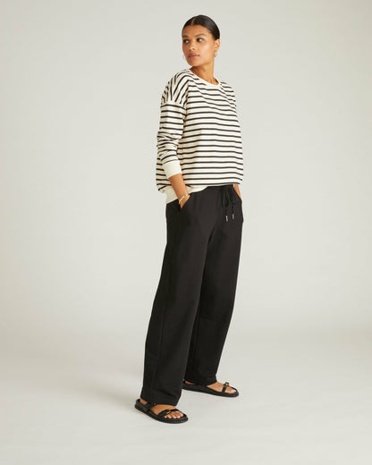 Lauren Classic Sweatshirt - Ecru/Black Stripe | Universal Standard