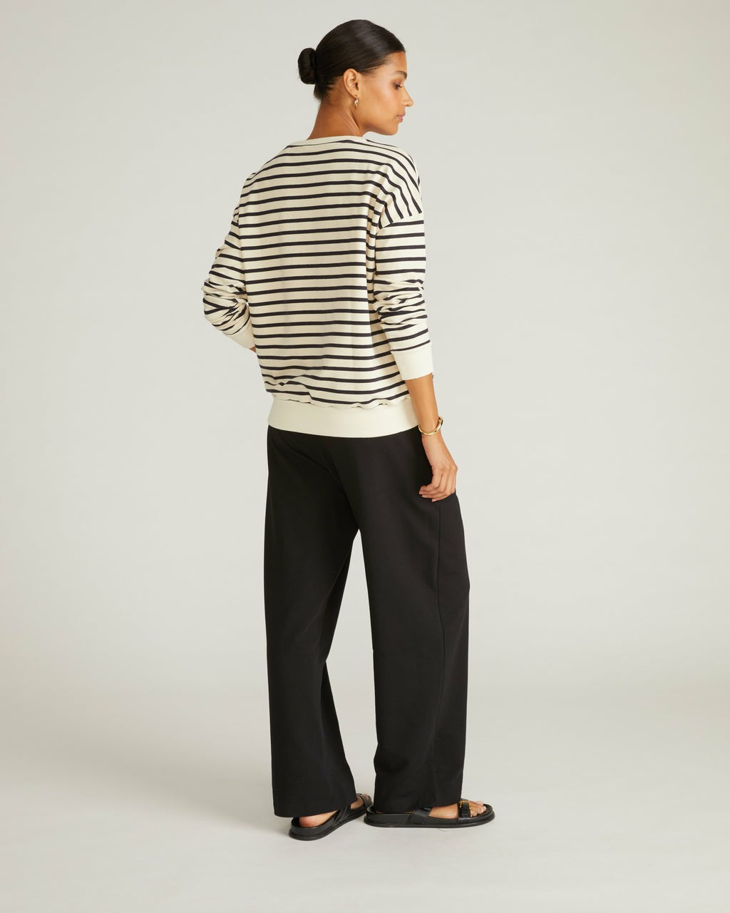Lauren Classic Sweatshirt - Ecru/Black Stripe | Universal Standard