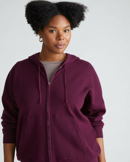 Knitted Mila Zip Hoodie - Acai | Universal Standard