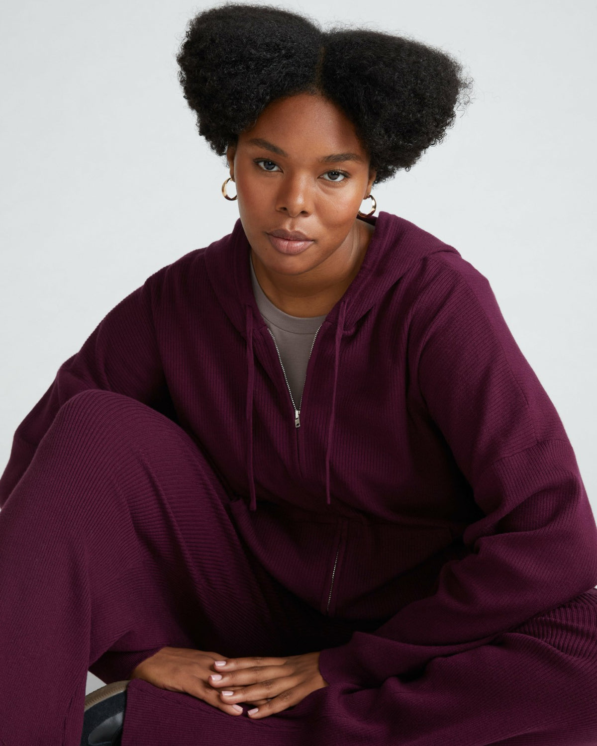 Knitted Mila Zip Hoodie - Acai | Universal Standard