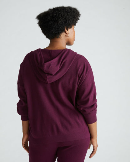 Knitted Mila Zip Hoodie - Acai | Universal Standard