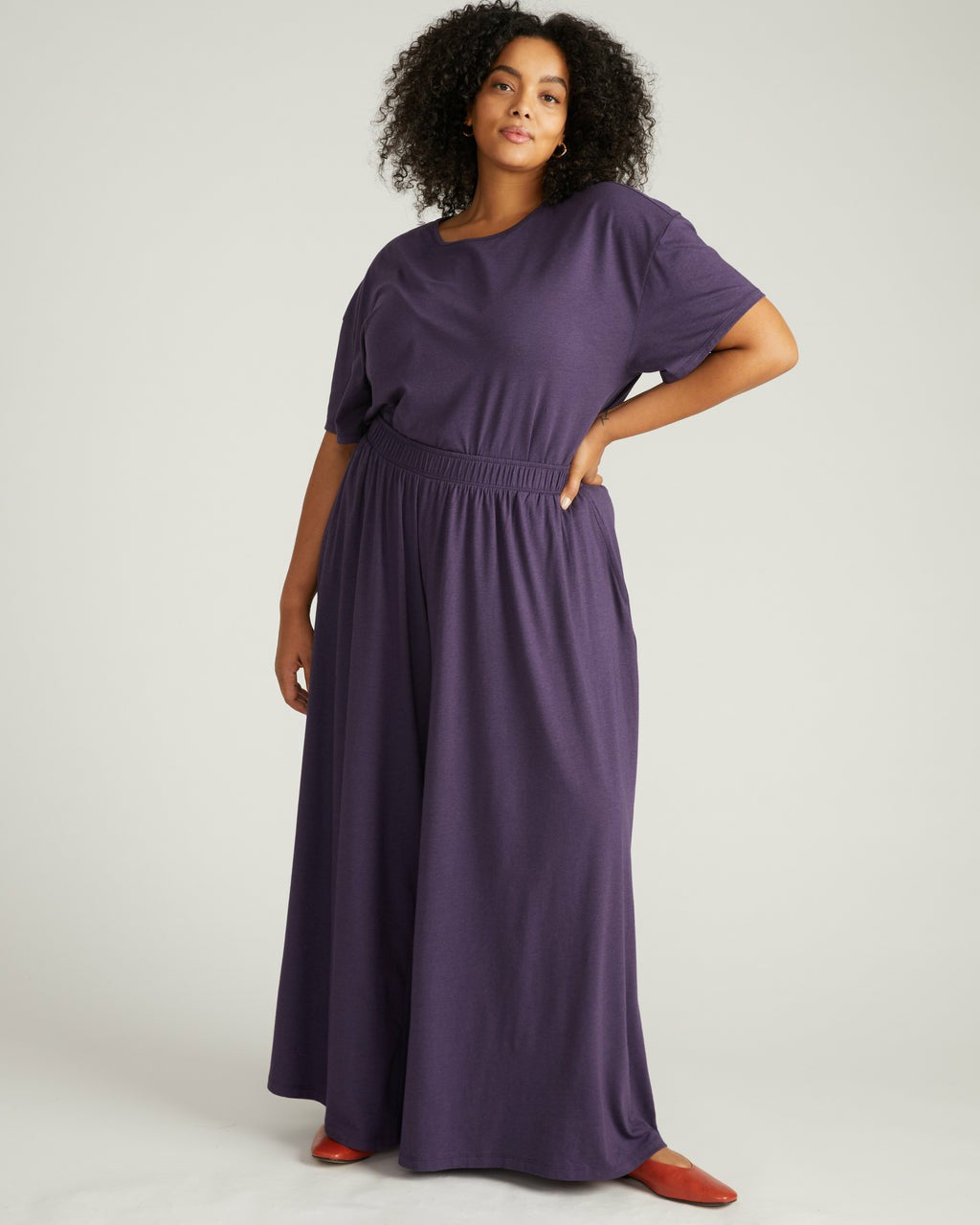 Isadora Wide Leg Lounge Pants - Anthracite | Universal Standard
