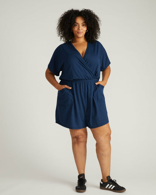 Nora Cross Front Romper - Pageant Blue | Universal Standard