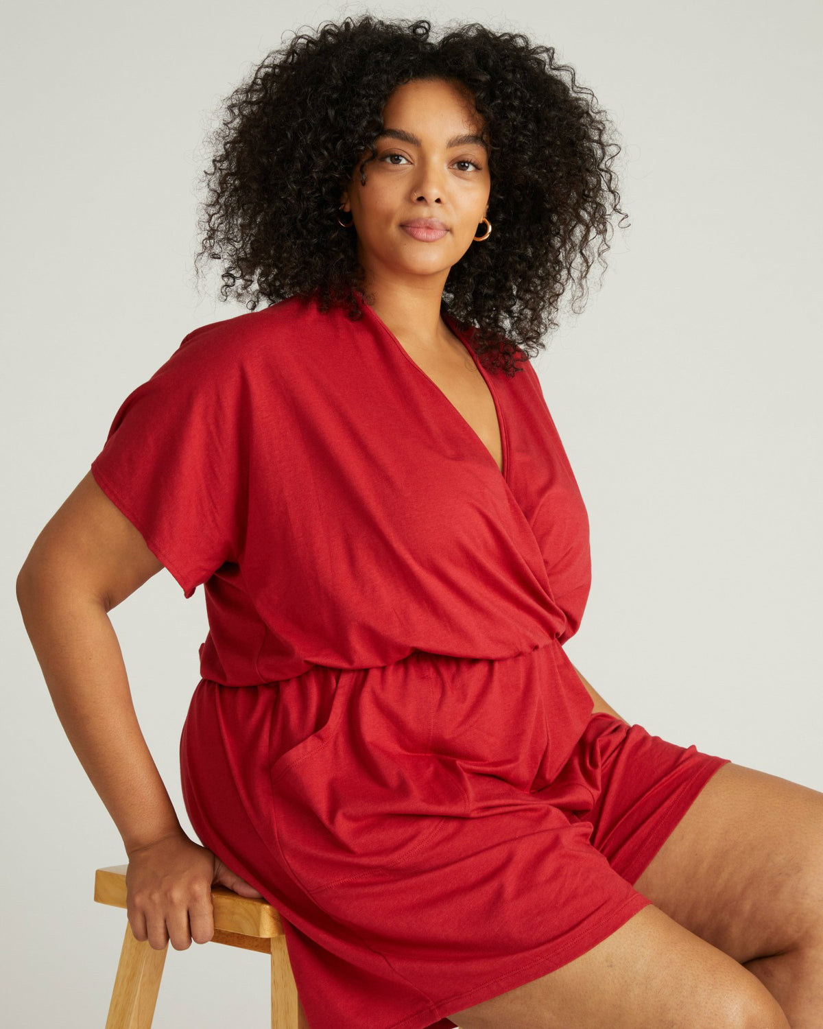 Nora Cross Front Romper - Raspberry | Universal Standard