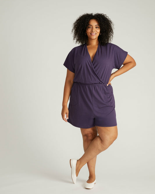 Nora Cross Front Romper - Anthracite | Universal Standard