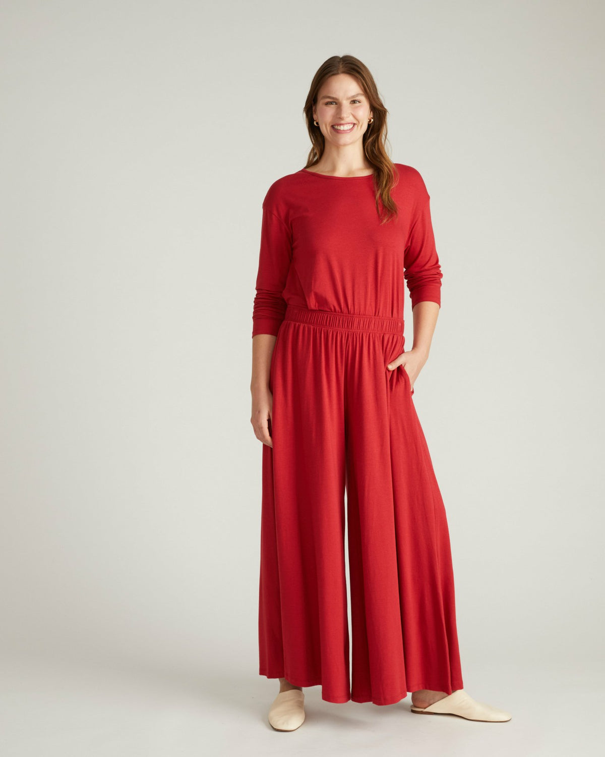 Isadora Wide Leg Lounge Pants - Raspberry | Universal Standard