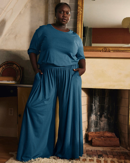 Isadora Wide Leg Lounge Pants - Deep Sea | Universal Standard