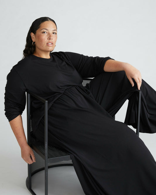 Isadora Wide Leg Lounge Pants - Black | Universal Standard