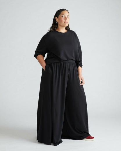 Isadora Wide Leg Lounge Pants - Black | Universal Standard