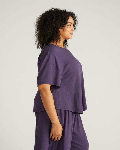 Pina Short Sleeve Lounge Tee - Anthracite | Universal Standard