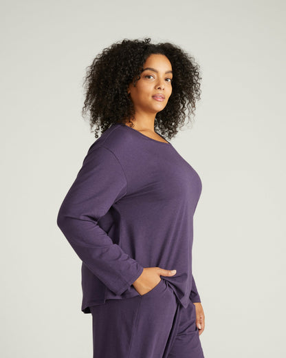 Pina Long Sleeve Lounge Tee - Anthracite | Universal Standard
