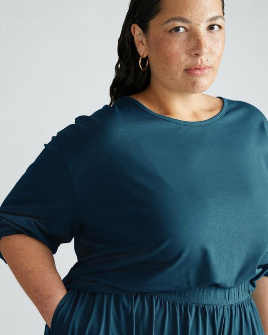 Pina Long Sleeve Lounge Tee - Deep Sea | Universal Standard