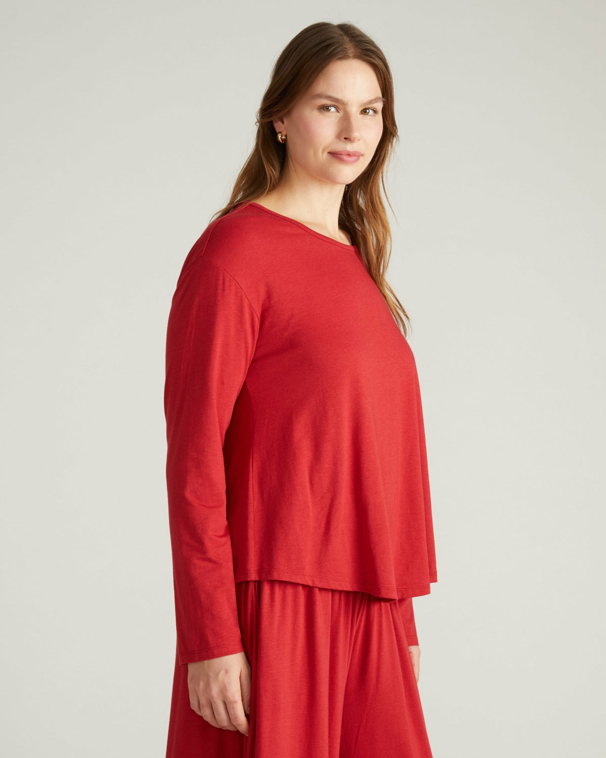 Pina Long Sleeve Lounge Tee - Raspberry | Universal Standard