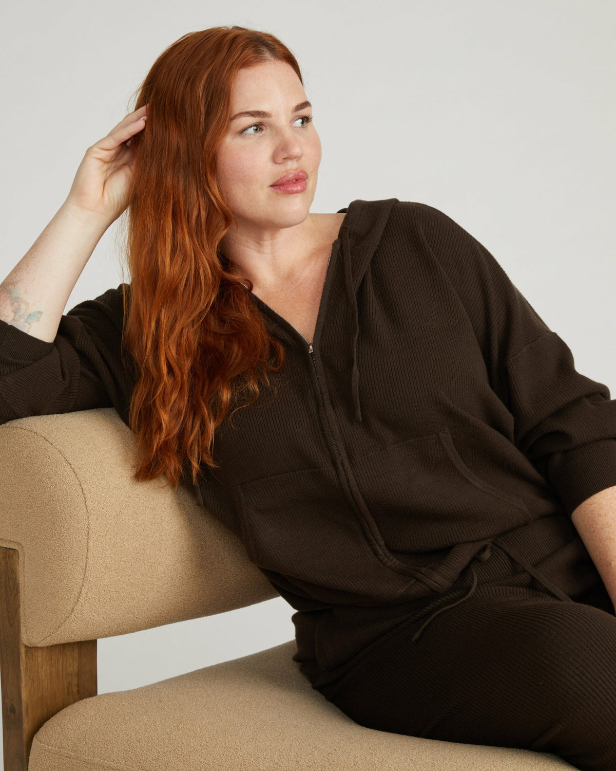 Knitted Mila Zip Hoodie - Espresso | Universal Standard