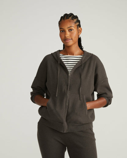 Knitted Mila Zip Hoodie - Graphite | Universal Standard