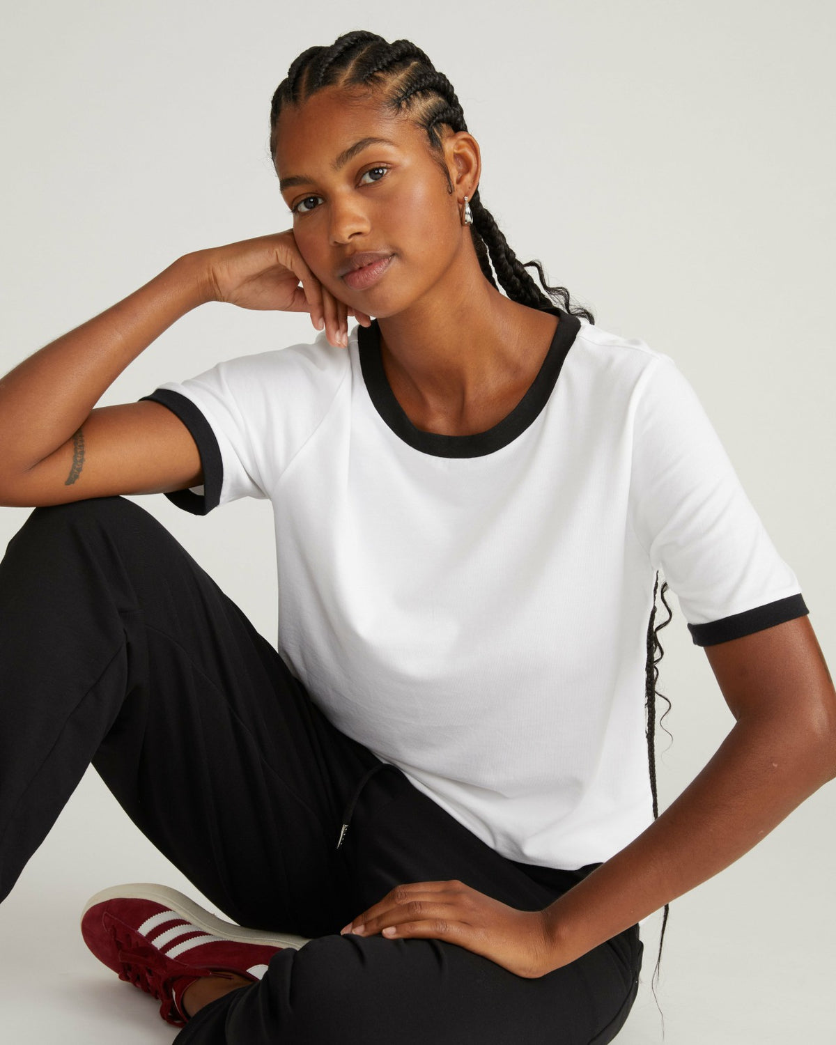 Tee Rex - White/Black Trim | Universal Standard