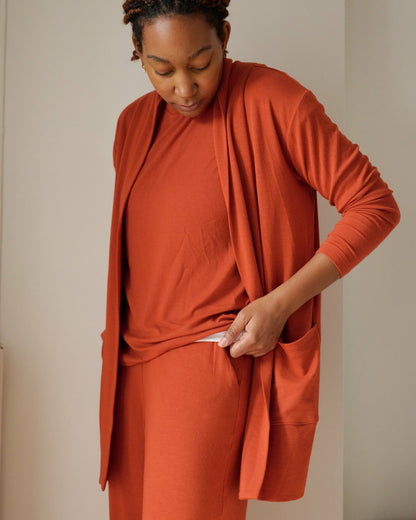 TravelKnit Minimalist Cardigan - Warm Russet | Universal Standard