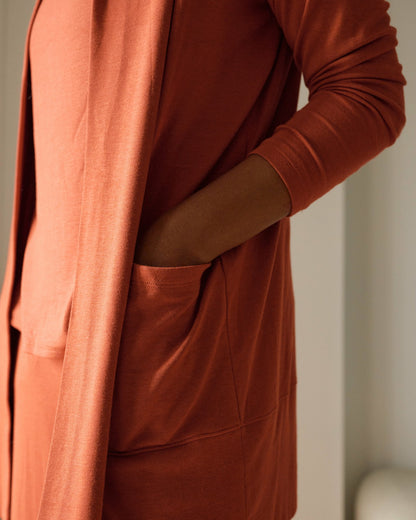 TravelKnit Minimalist Cardigan - Warm Russet | Universal Standard