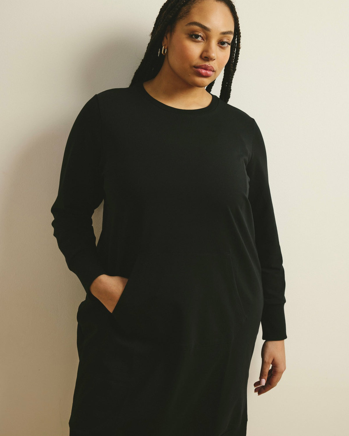 Bree Sweatshirt Dress - Black | Universal Standard