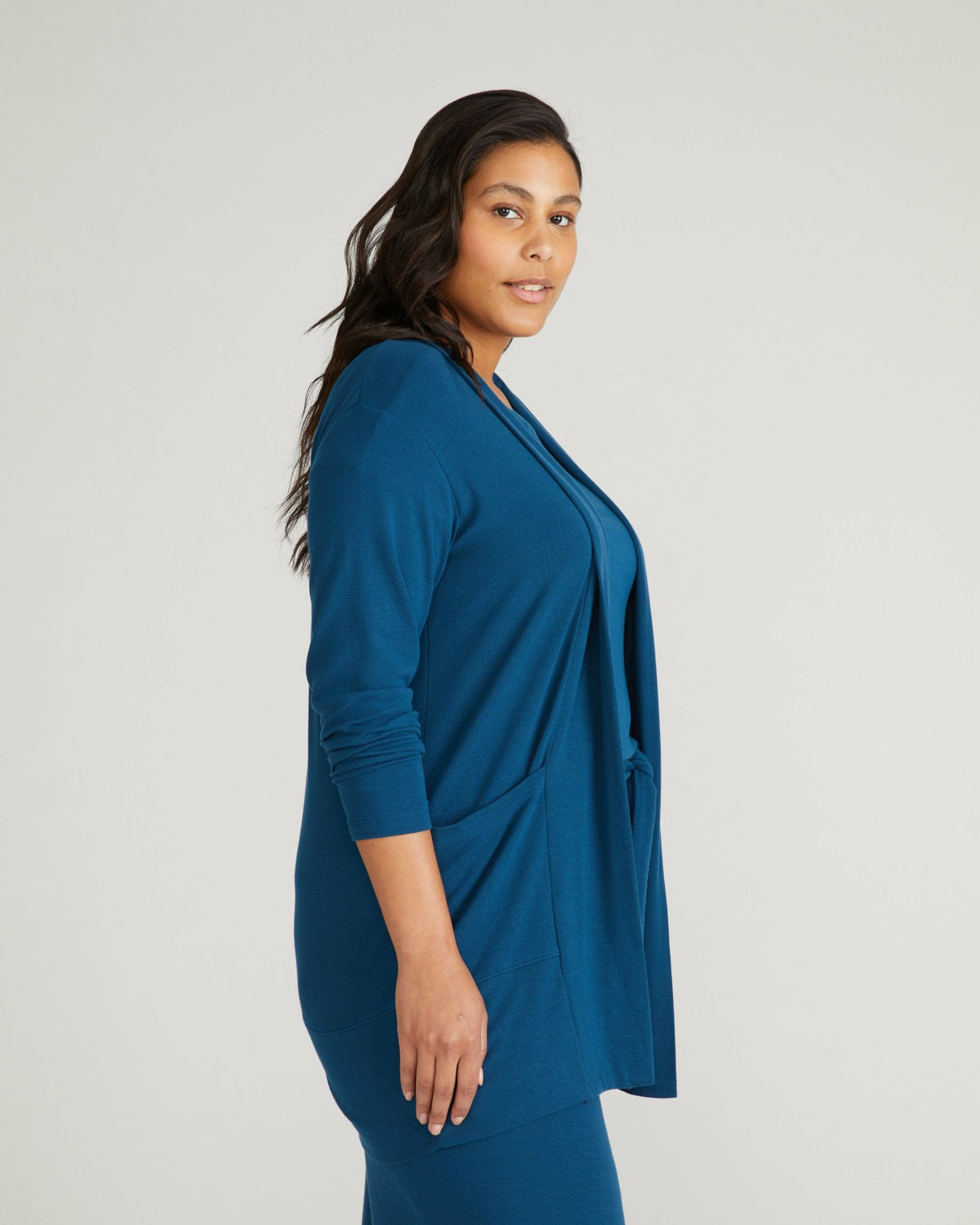 TravelKnit Minimalist Cardigan - Blue Teal | Universal Standard