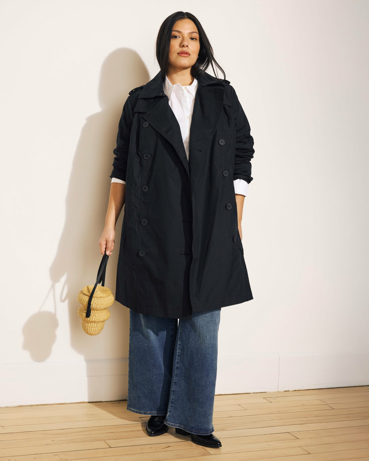 Derjon Trench Coat - Black | Universal Standard