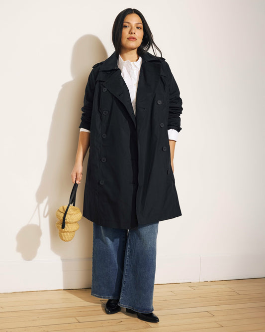 Derjon Trench Coat - Black | Universal Standard