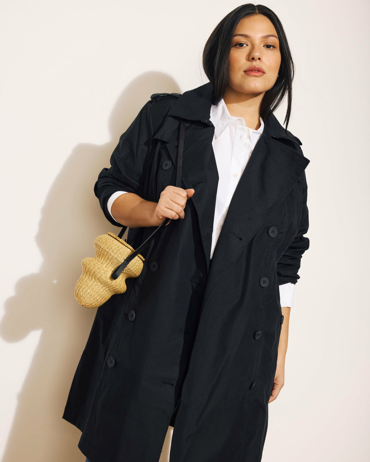 Derjon Trench Coat - Black | Universal Standard