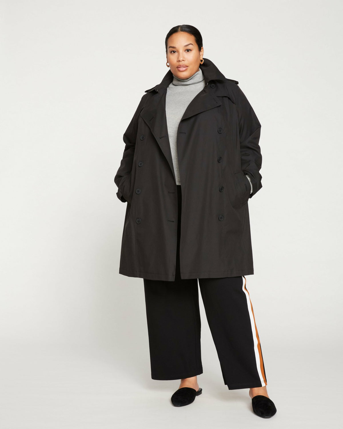 Derjon Trench Coat - Black | Universal Standard