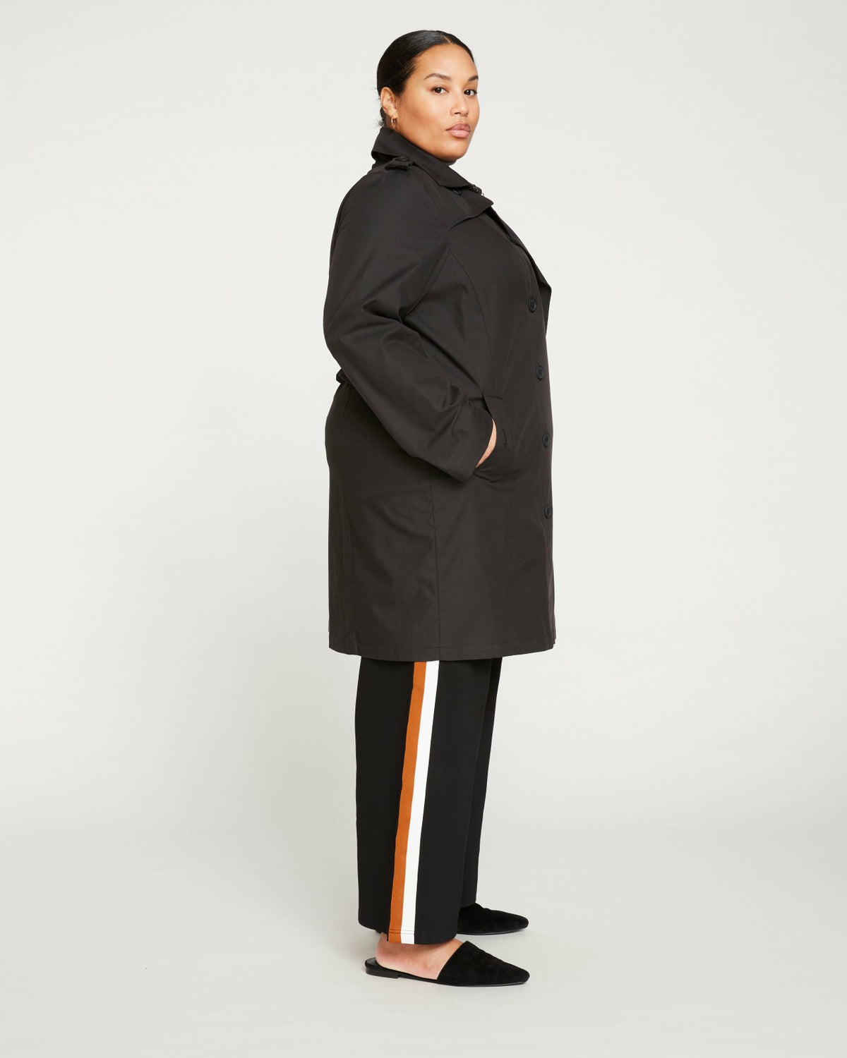 Derjon Trench Coat - Black | Universal Standard
