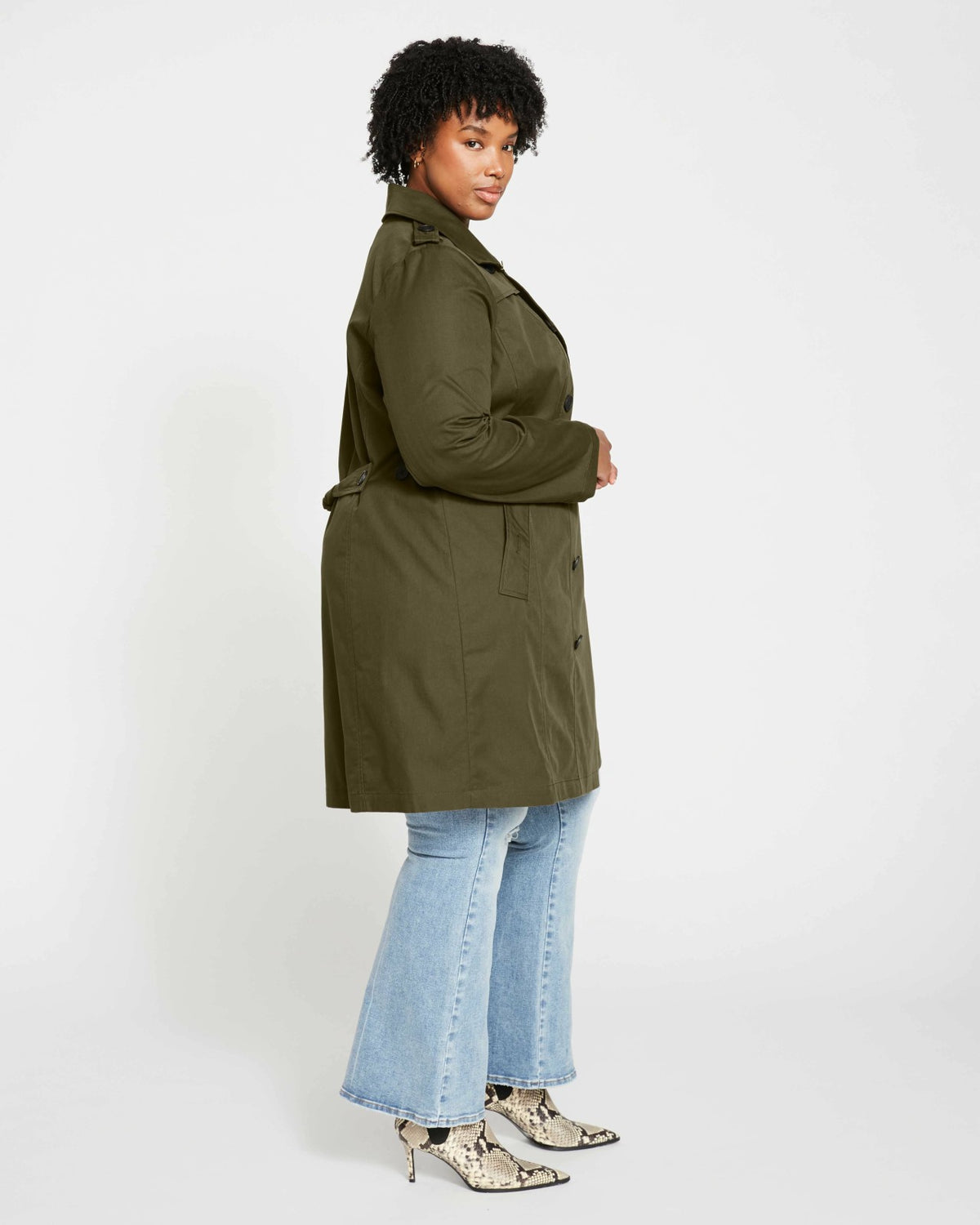 Derjon Trench Coat - Camo | Universal Standard