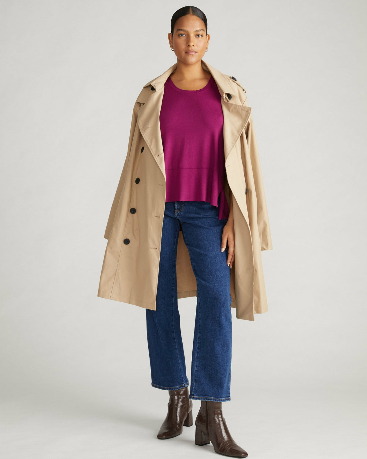 Derjon Trench Coat - Khaki | Universal Standard