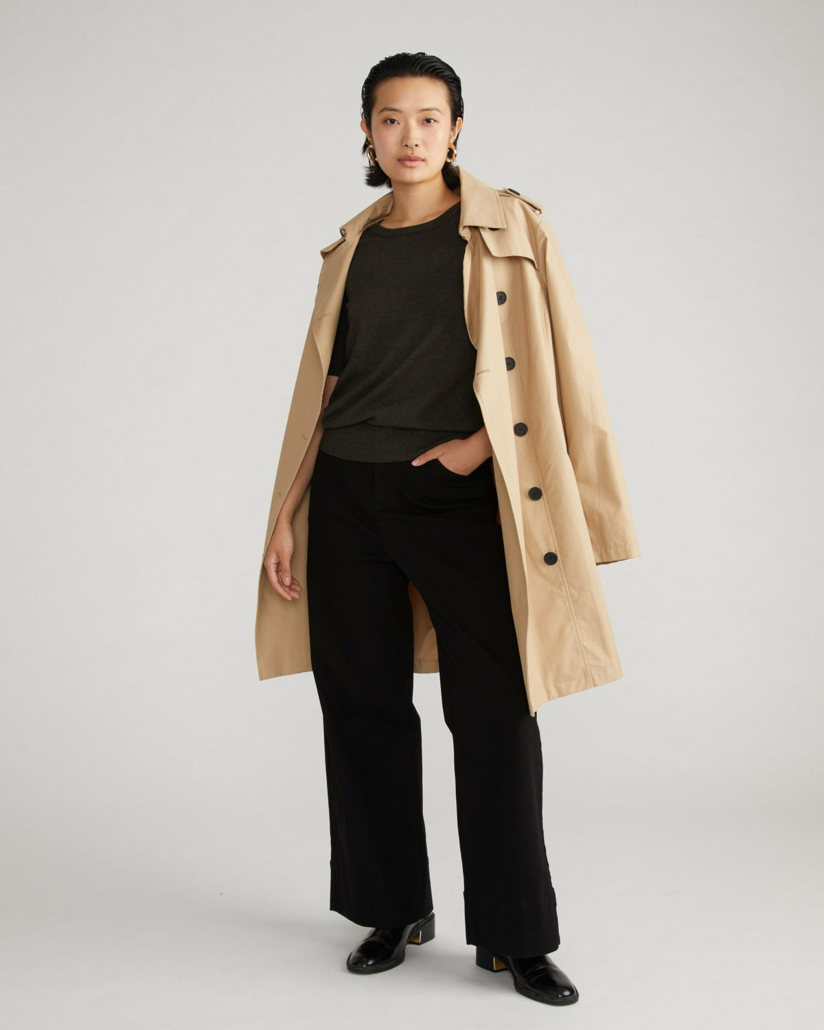 Derjon Trench Coat - Khaki | Universal Standard