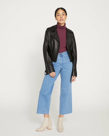 Leeron Leather Moto Jacket - Black | Universal Standard
