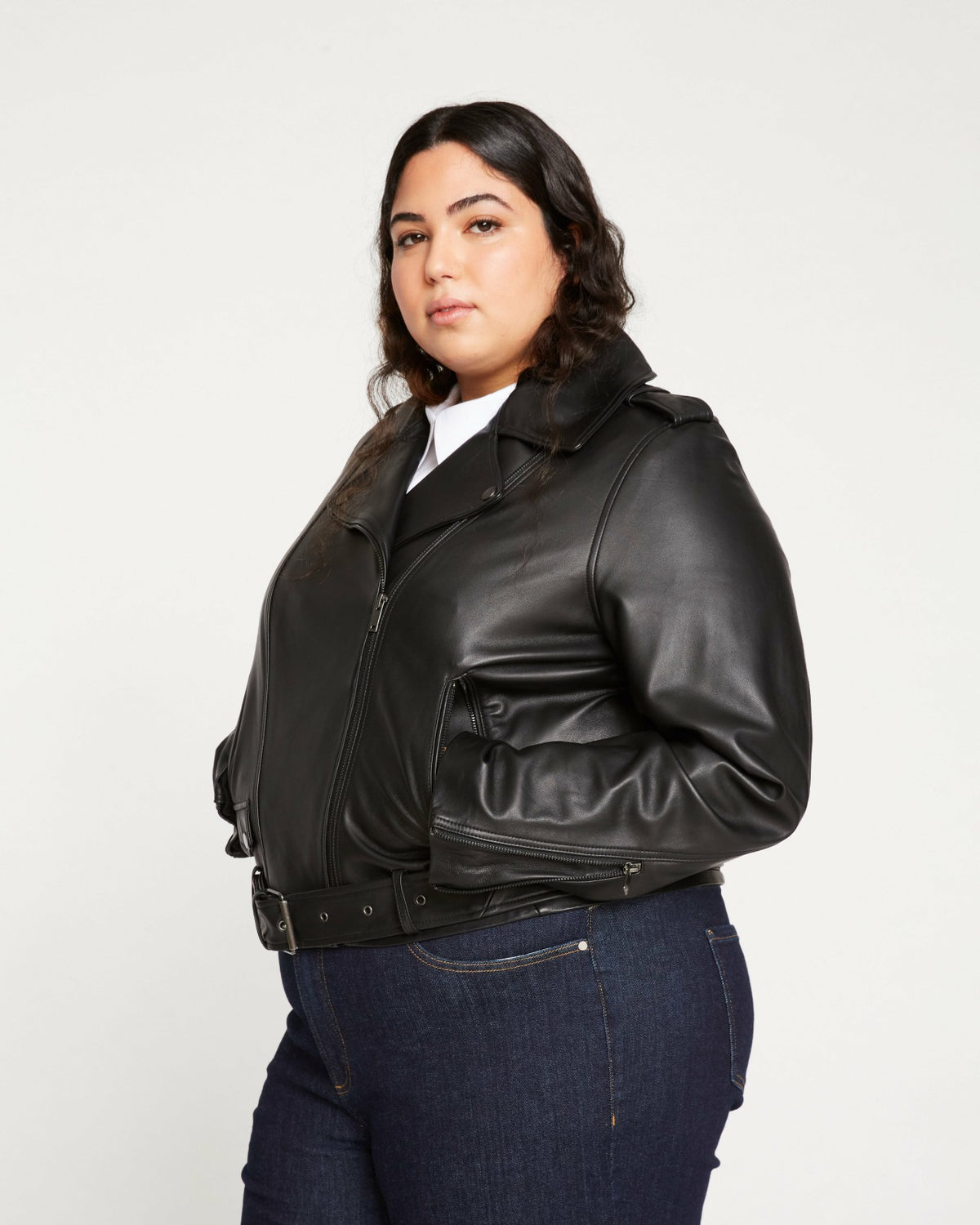 Leeron Leather Moto Jacket - Black | Universal Standard