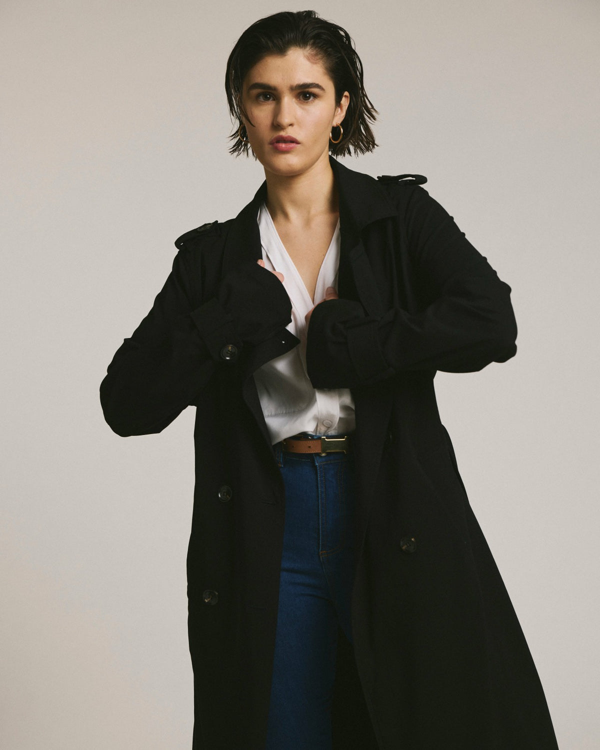 Henning x US Park Soft Trench - Black | Universal Standard