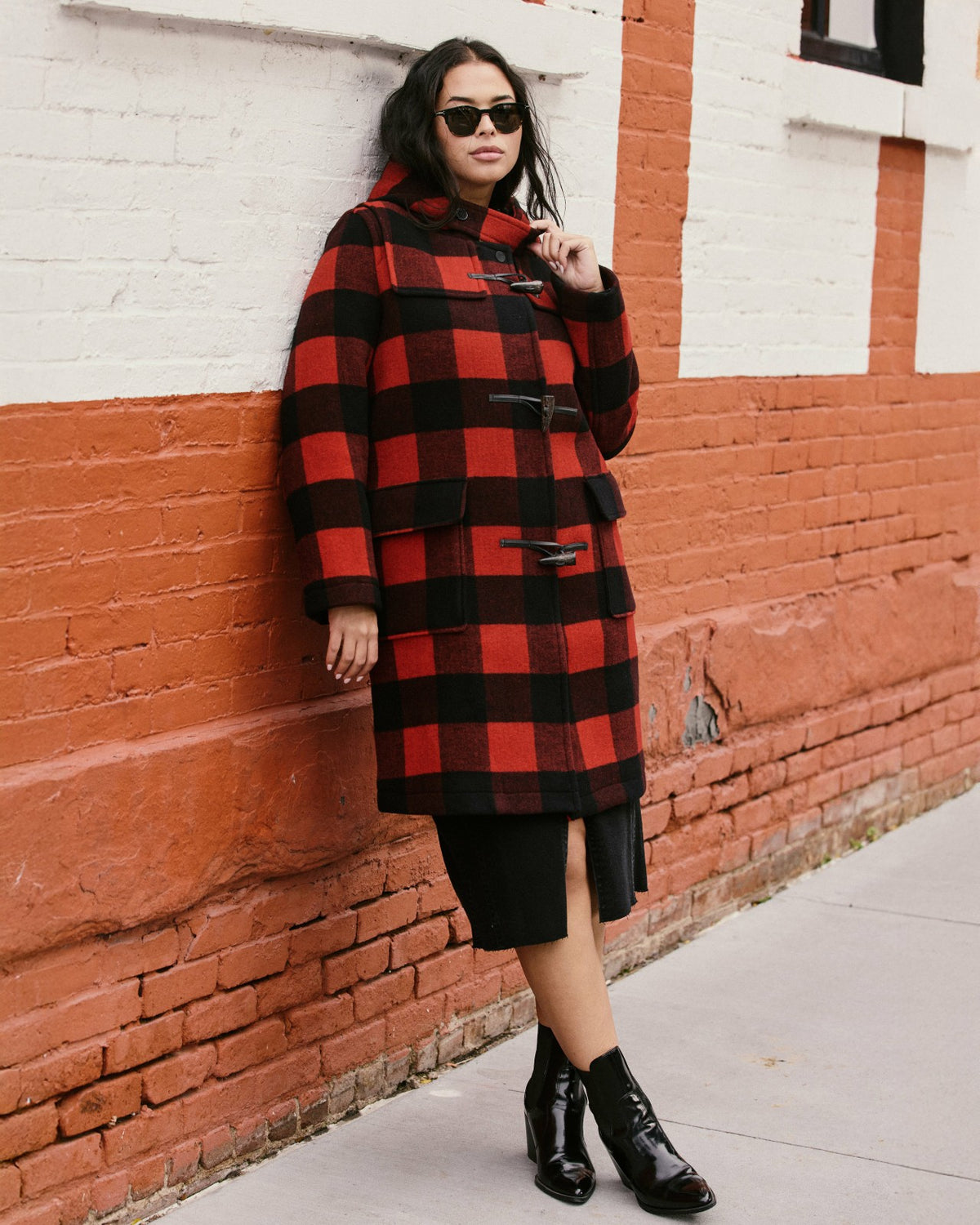 Highlands Duffle Coat - Red Buffalo Check | Universal Standard
