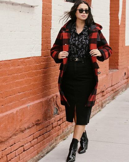 Highlands Duffle Coat - Red Buffalo Check | Universal Standard