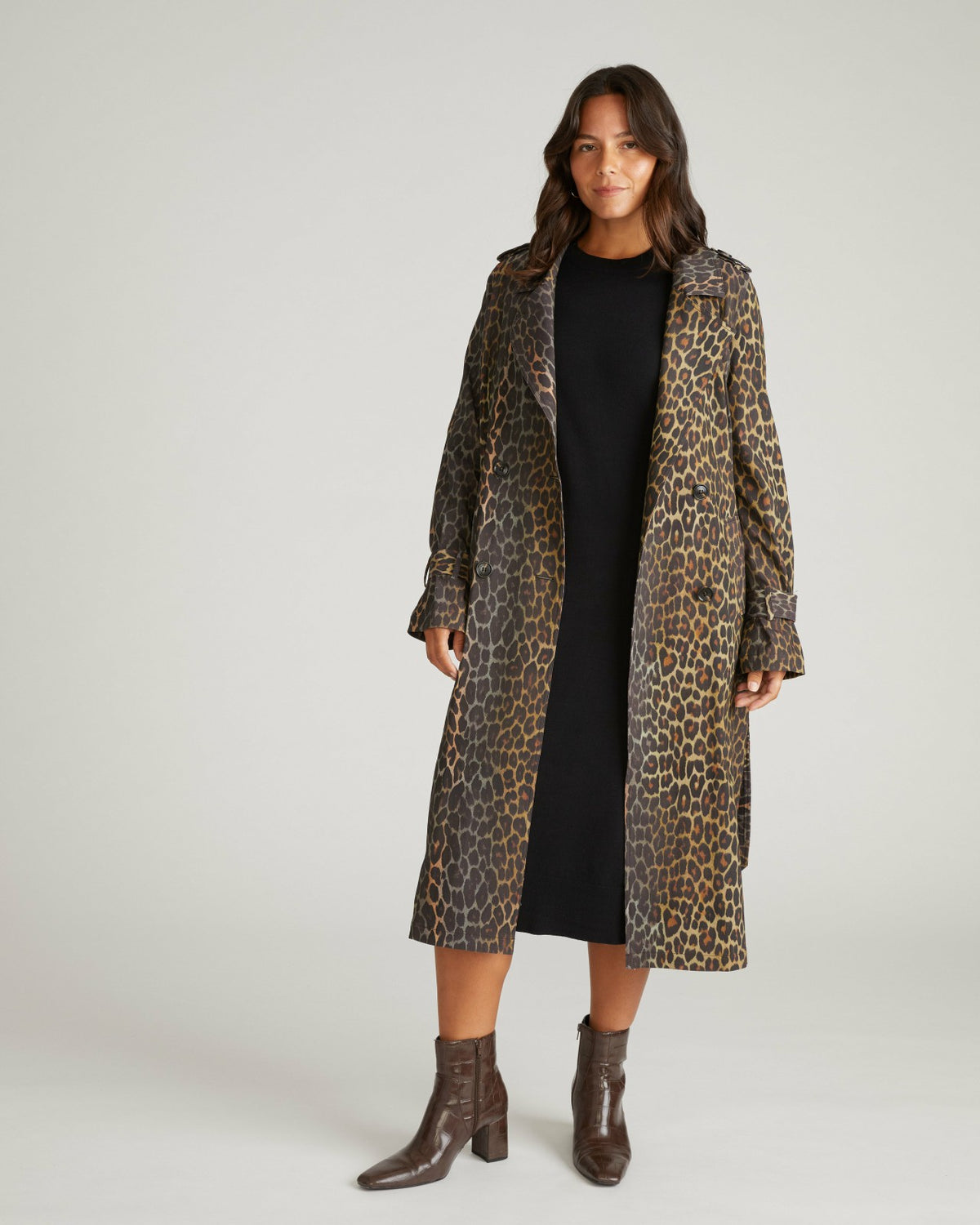 Henning x US Park Soft Trench - Shadow Leopard Print | Universal Standard