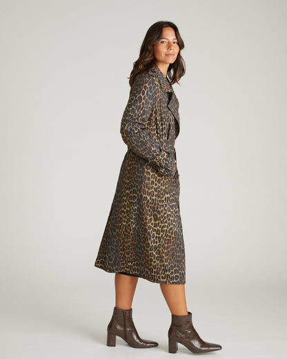 Henning x US Park Soft Trench - Shadow Leopard Print | Universal Standard